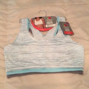 New cotton stretch three sport bra pack